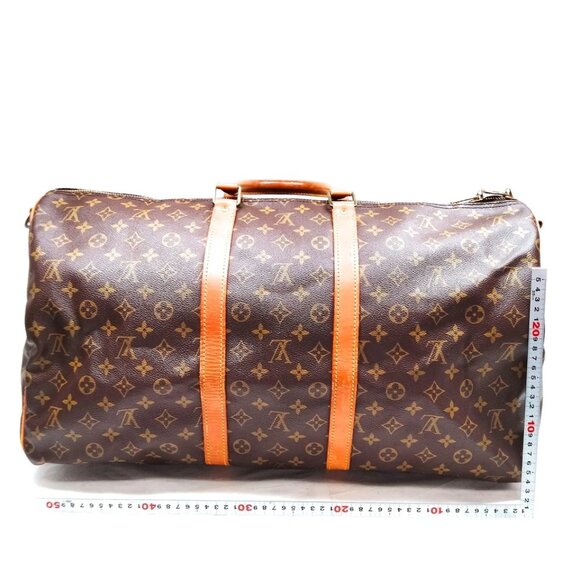 Louis Vuitton LV Boston Bag Keepall Bandouliere 55 Brown Monogram 649-052525 - Picture 2 of 9